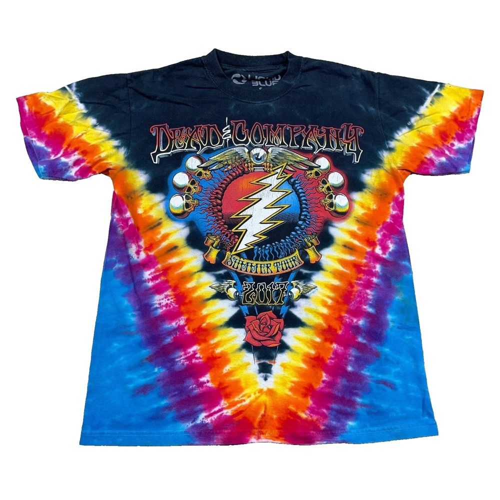 Greatful Dead‎ Shirt Men Small Tie Dye Liquid Band Tee Blue Multi Adult